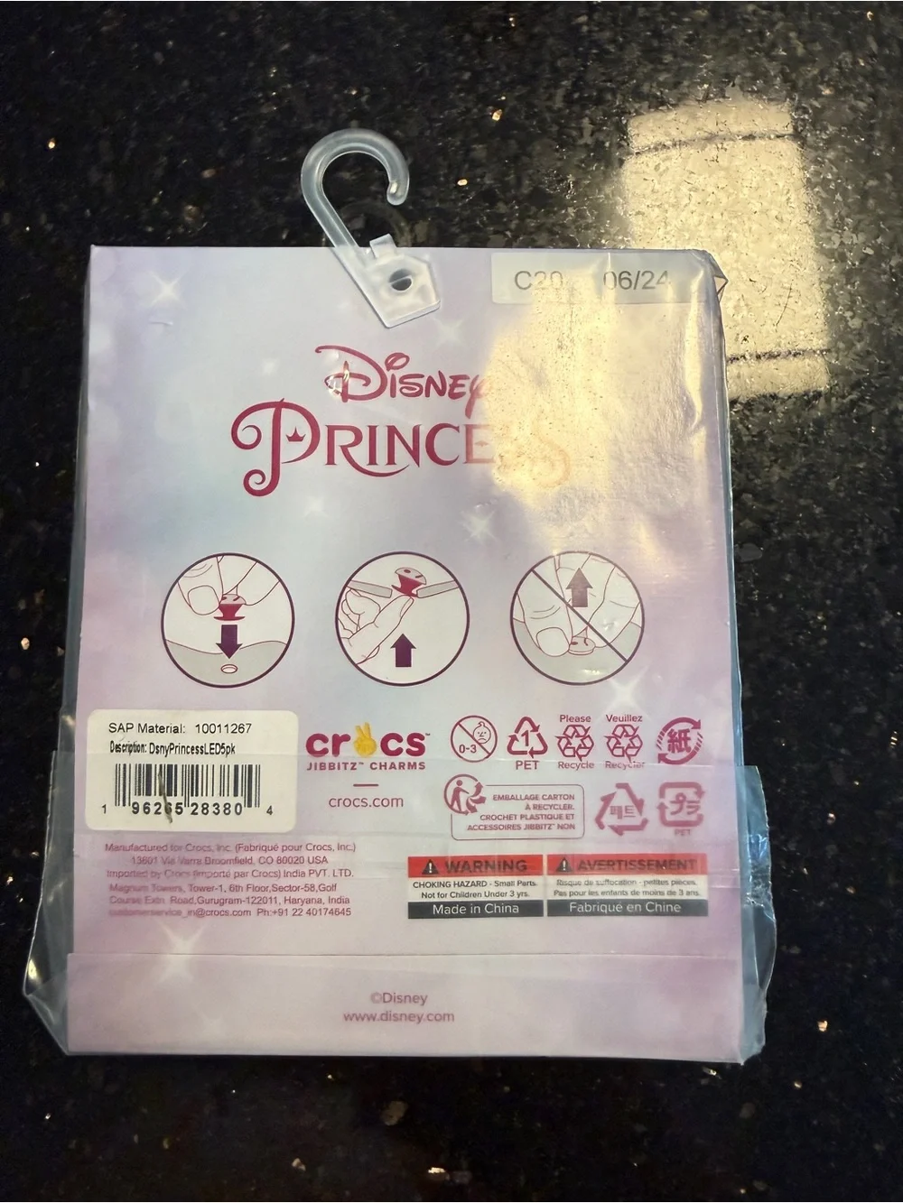 NWT Disney Princess Crocs Jibbitz Charms - Light Up
